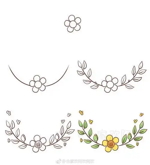 花环彩色简笔画