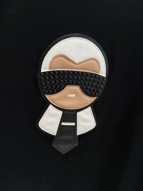 fendi芬迪老佛爷刺绣短袖t恤