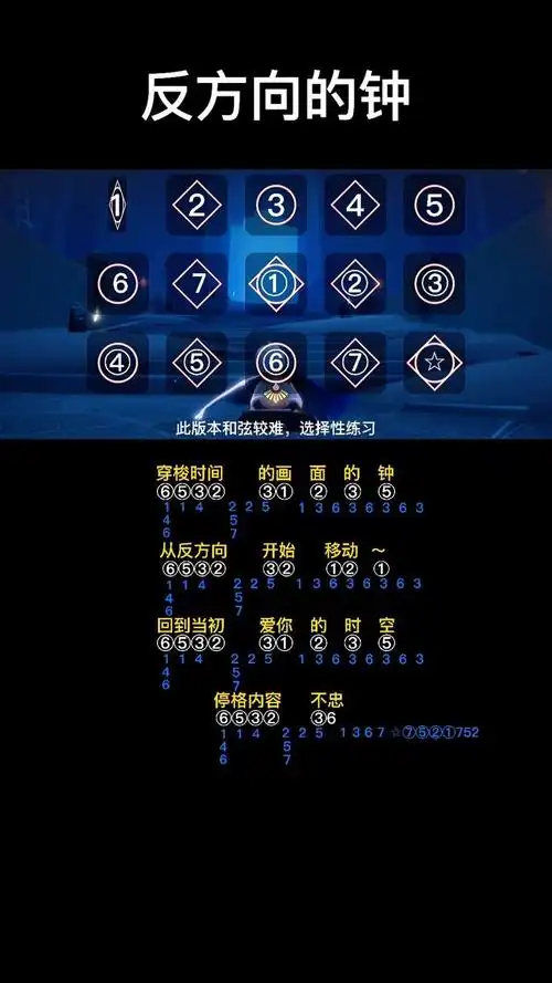 光遇琴谱反方向的钟华丽和弦