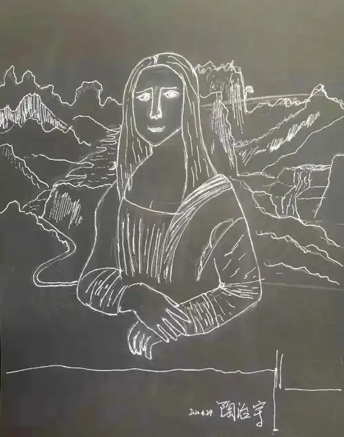 陶治宇-7年级-《蒙娜丽莎》线描图