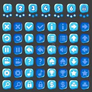 冰上游戏和关卡按钮照片