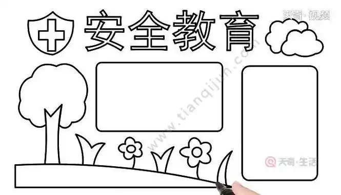 小学一年级安全教育手抄报简笔画(二年级安全教育手抄报简笔画图片)