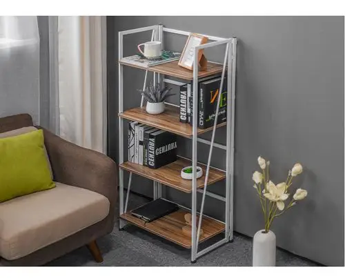 逸家伴侣可折叠书架置物架落地简约现代书柜收纳多层学生小书架搁板