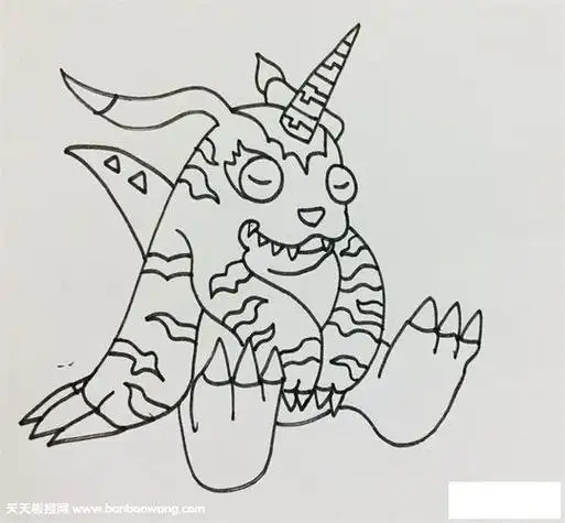 奇兽加恩q简笔画