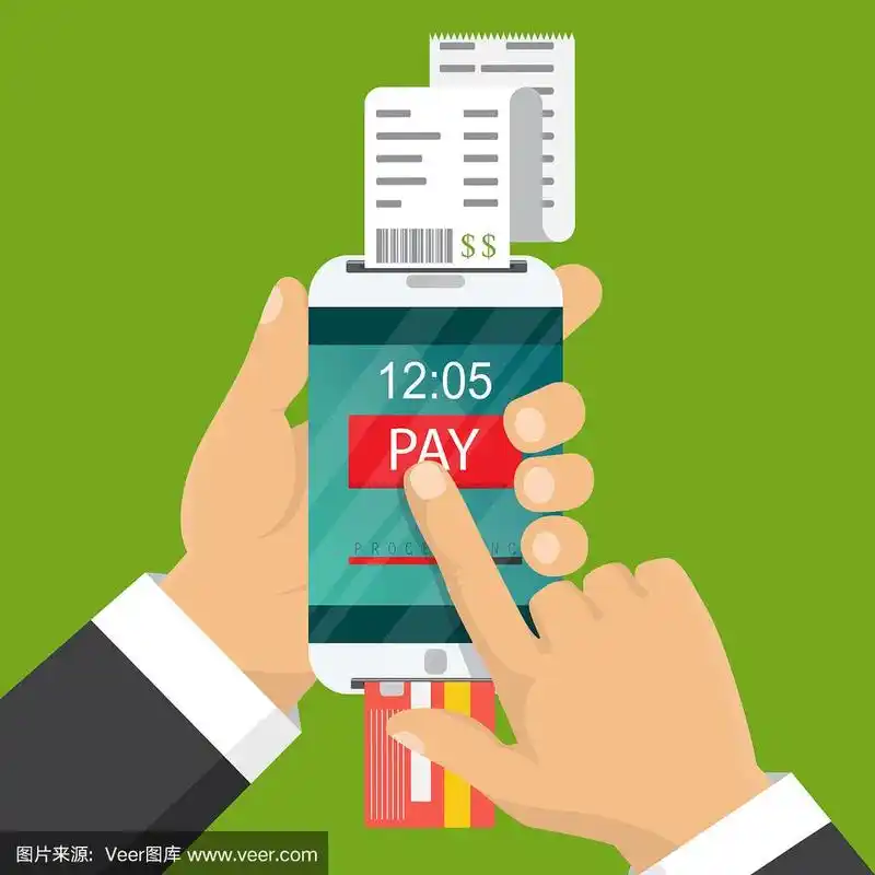 绘画插图,矢量,移动支付,无线技术,电话机