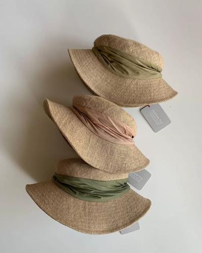 包税包邮日本代购mature ha22春夏新品通勤百搭亚麻宽檐遮阳帽女