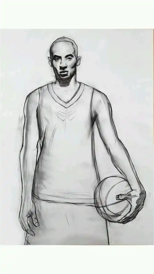 刘斌老师全开素描半身像科比步骤图未完待续#在家干