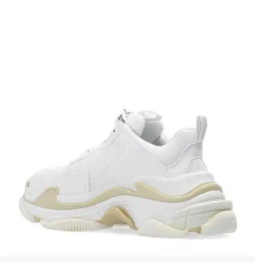 20秋冬 /巴黎世家 白色经典logo款系带老爹鞋休闲运动鞋小白鞋女鞋