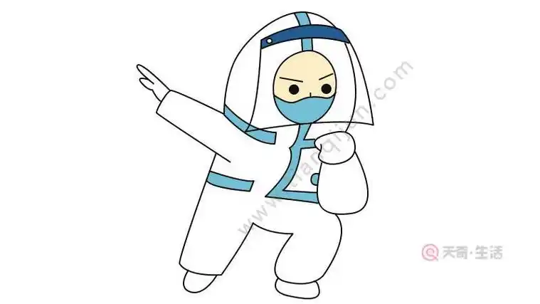 抗疫英雄人物简笔画儿童画