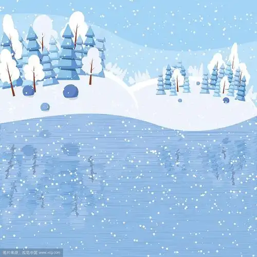 冬季横向景观横幅风格扁平化