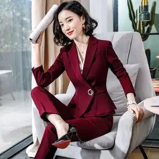 西装 女时尚 气质美容院工作服酒店经理珠宝店主持人售楼部正装 套装