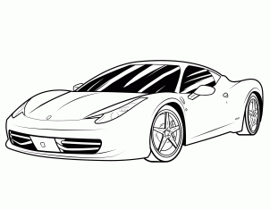 法拉利跑车2图片_学习简笔画_少儿图库_儿童资源网