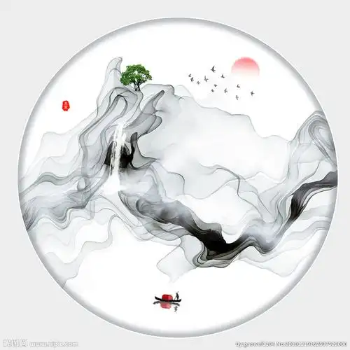 水墨画新中式画设计图__绘画书法_文化艺术_设计图库_昵图网nipic.com