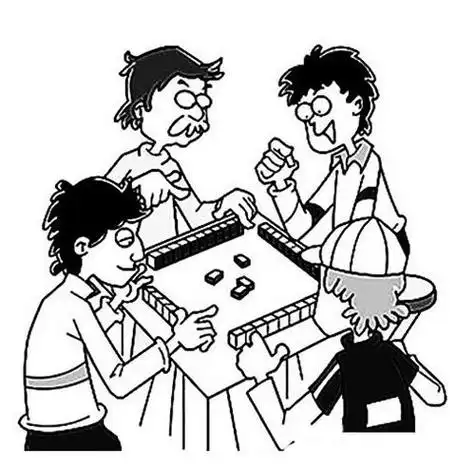 打麻将简笔画的画法图片