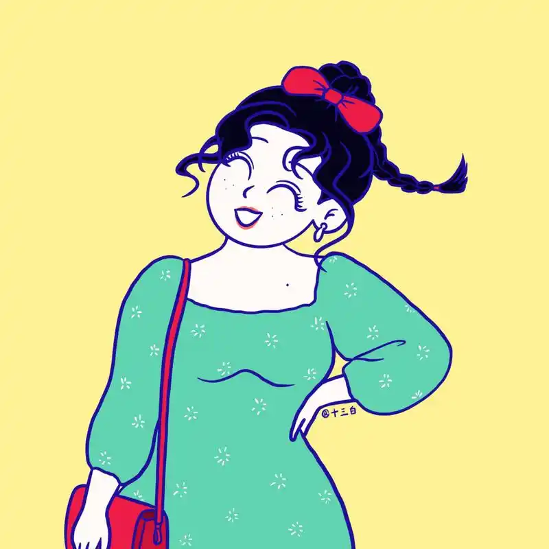 胖女生头像插画 减肥头像 吃货头像 风趣漫画 美丽骄傲 #我是原创插画