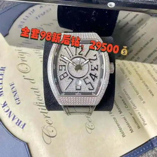 fm法兰克穆勒-v45公价8万,表径54x44mm,全套附件齐全,极品成色98新