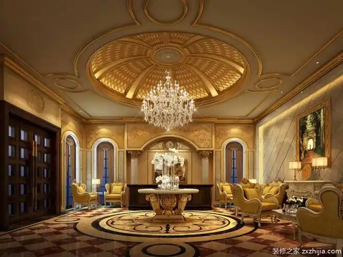 奢华金色欧式古堡客厅设计欣赏