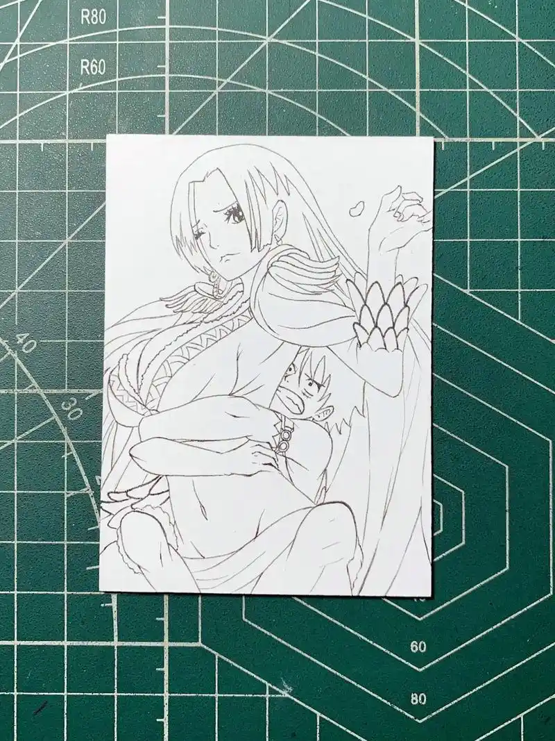 耶 这是嘛呀.#手绘卡 #临摹 #海贼王 #女帝 #路飞 - 抖音