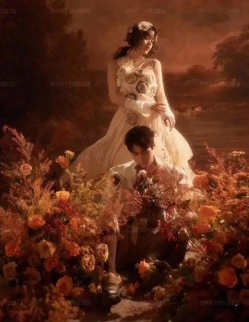 临沂婚纱照圣瓦伦丁相机里的复古油画