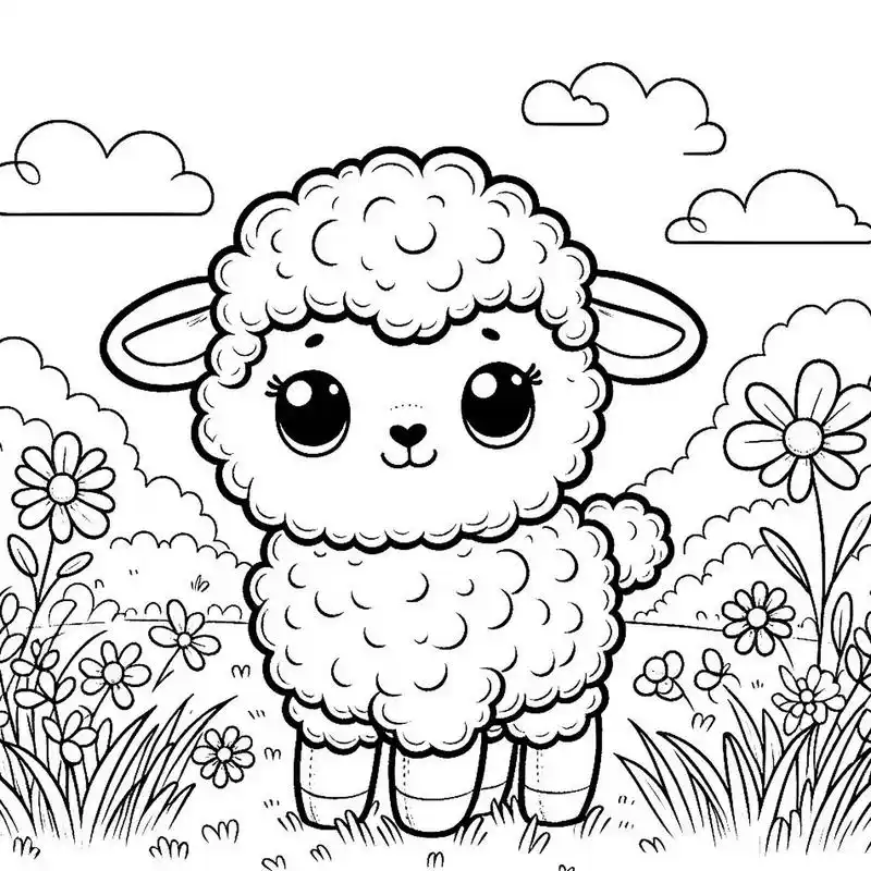 我要给大家带来一份超级特别的礼物——小绵羊的涂色图片哦!