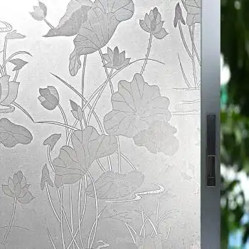 带胶磨砂玻璃贴膜透光不透明办公室浴室卫生间窗花窗户窗贴纸45cm