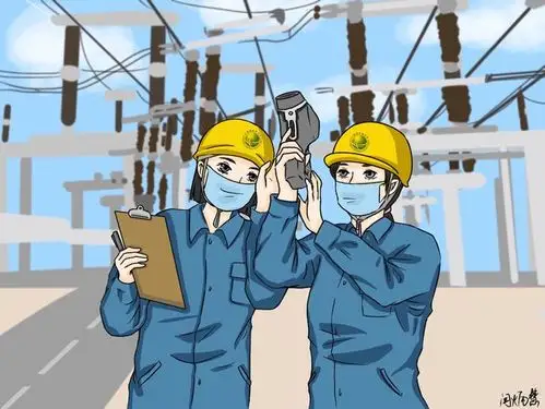 画笔勾勒供电女工