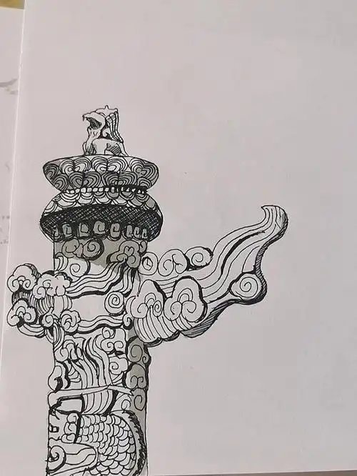 简简单单画个华表#画画  #画画的日常  #手绘