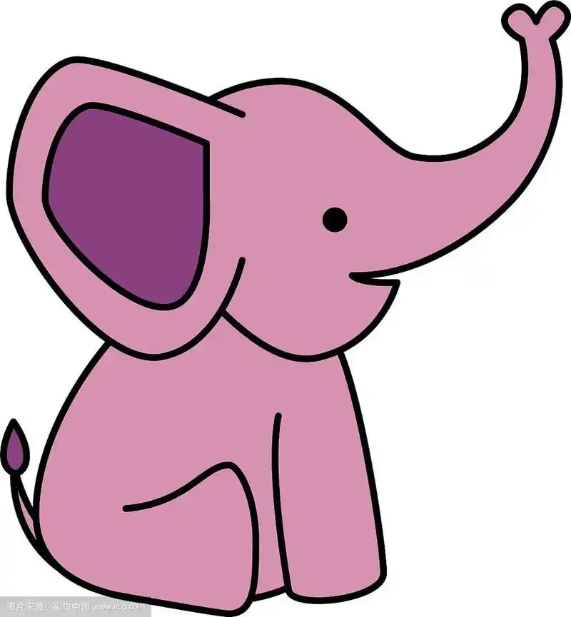可爱的小象粉红色的性格