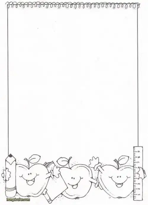 带有三个卡通大苹果的空白纸张a4图片打印下载