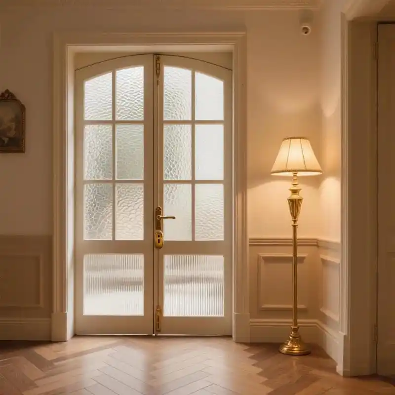 法式复古玻璃门,奶油风玻璃门.法式复古对开门,玻璃拱门,铝合