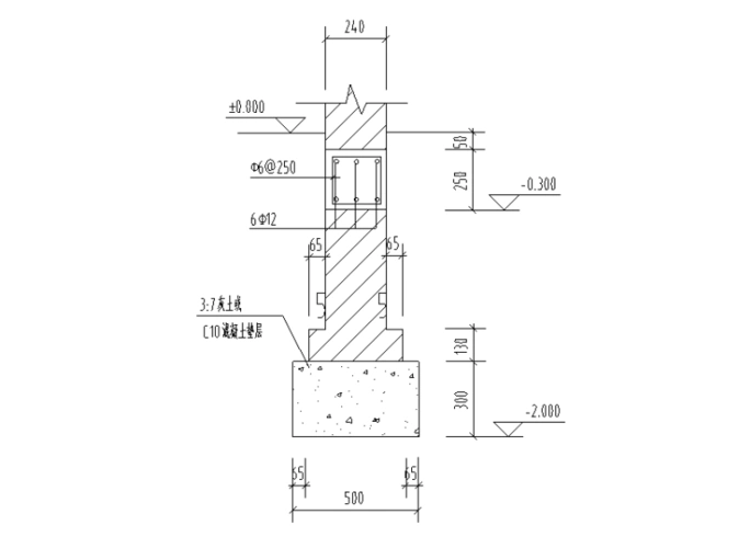 砖砌大放脚条基结构详图cad