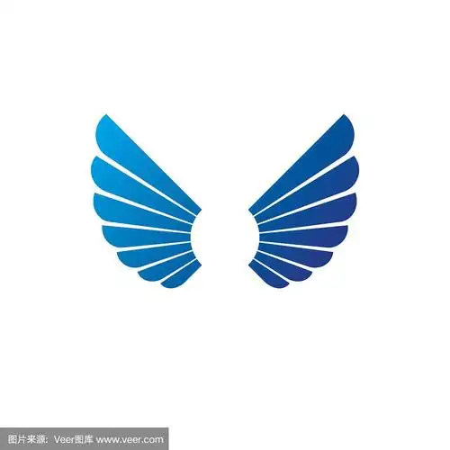 翅膀纹章的象征.纹章纹章装饰标志孤立矢量插图.