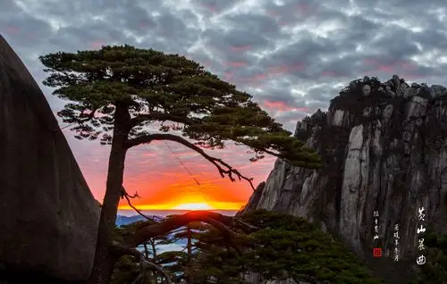 迎客松日出,天公不作美,摄影就是遗憾的艺术,最好的永远是