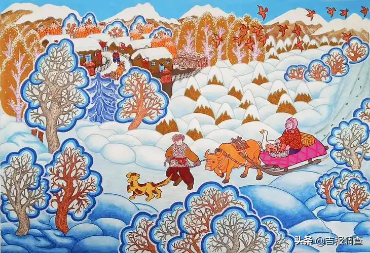 靖宇县农民画家用画笔展现了咱们东北的习俗