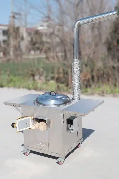 柴火灶家用烧木柴农村户外土灶台室内烟可移动锈钢庭院大锅灶 锅直径