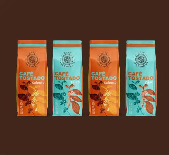 抢眼对比色咖啡豆包装设计