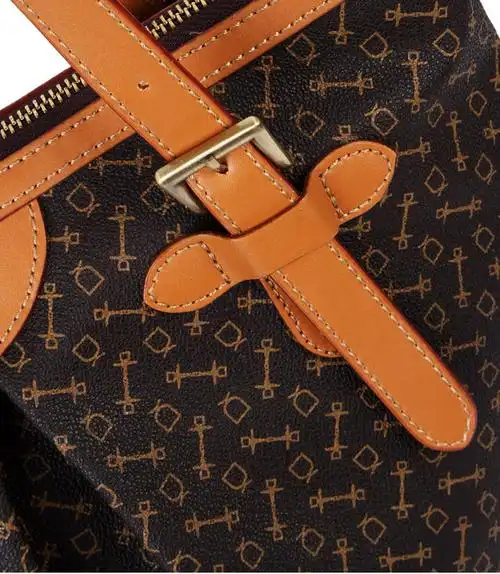 eliza crown 皇冠特殊pvc配牛皮箱包5e3016啡色【图片 价格 品牌 报价