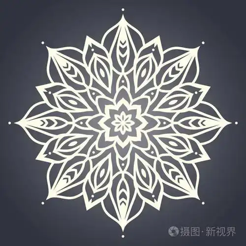 曼陀罗花.民族图案.圆坛城的线路.矢量我