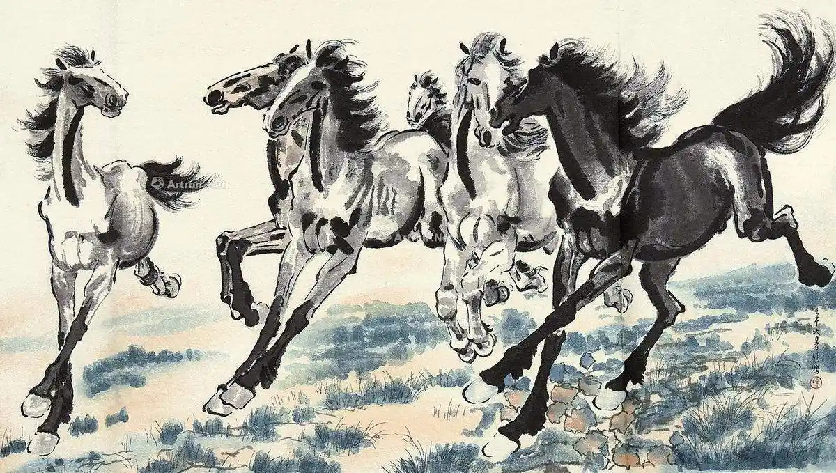 徐悲鸿 《群马图》