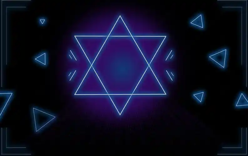 渐变蓝色科技电光六芒星