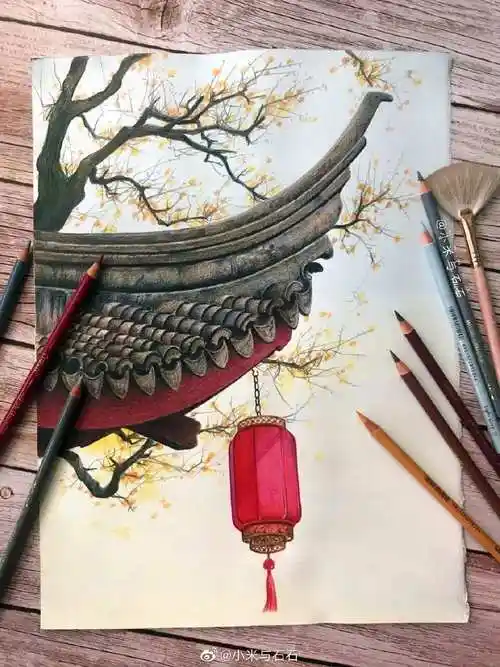 【彩铅】美的让人沉醉的古风古韵作品!