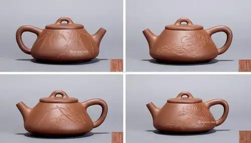 0507 王明康刻 吴静山 梅兰竹菊四壶 紫砂壶