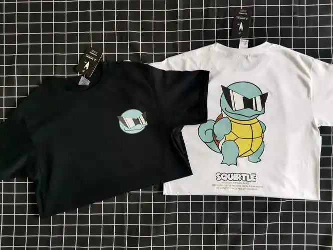 杰尼龟t恤神奇宝贝动漫周边联名憨憨杰尼龟卡通情侣短袖男女宽松