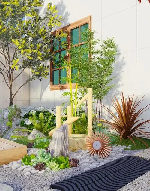 一下30平方米上下的精致的治愈系现代风小花园设计案例即使生活匆忙