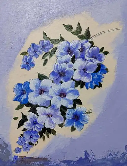 丙烯画-油画箱花卉