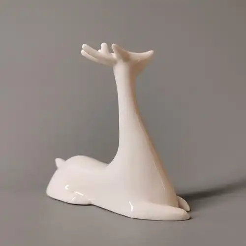 99元起拍┃阿咪《小迷鹿》白色款/陶瓷摆件 现代北欧小清新工艺品