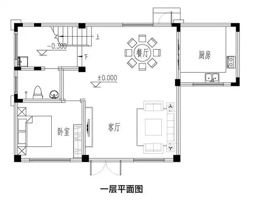 农村100平以内自建三层半四层别墅设计图纸