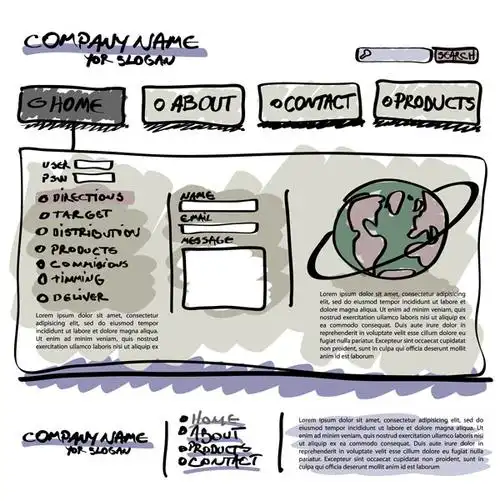 网页设计手绘稿矢量素材设计稿矢量