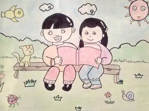 少儿书画作品-读书/儿童书画作品读书欣赏_中国少儿美术教育网