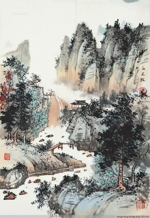 孙天牧山水作品欣赏